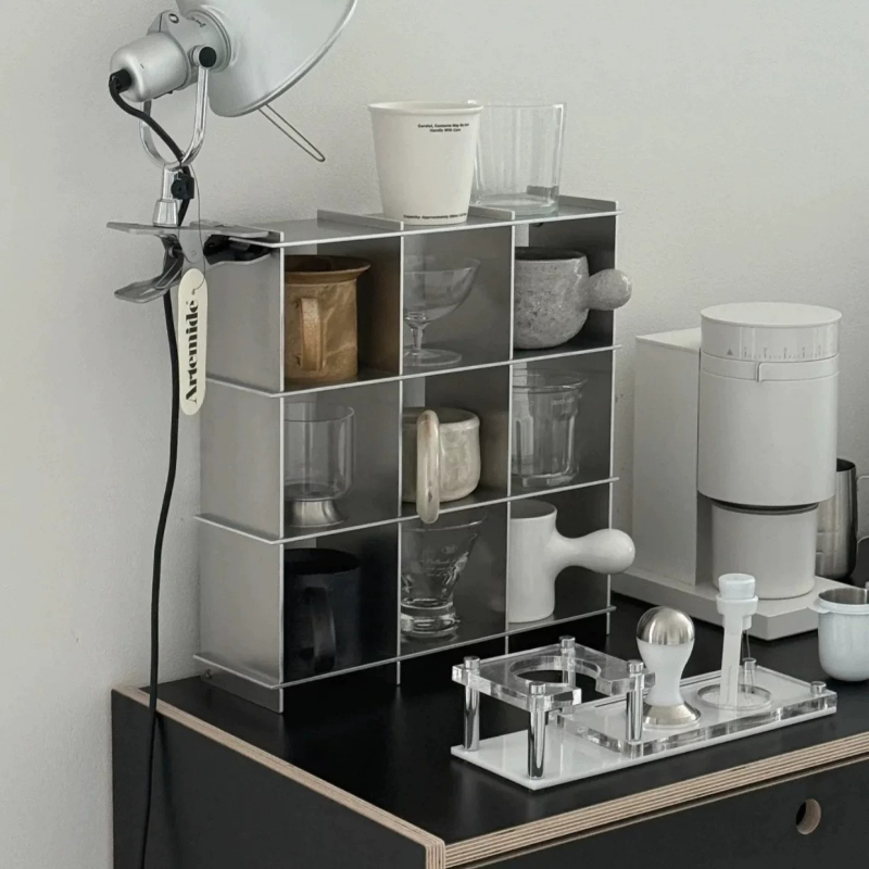 Coffee Tea Stand - Minimalist Aluminum Alloy Countertop Mug Storage
