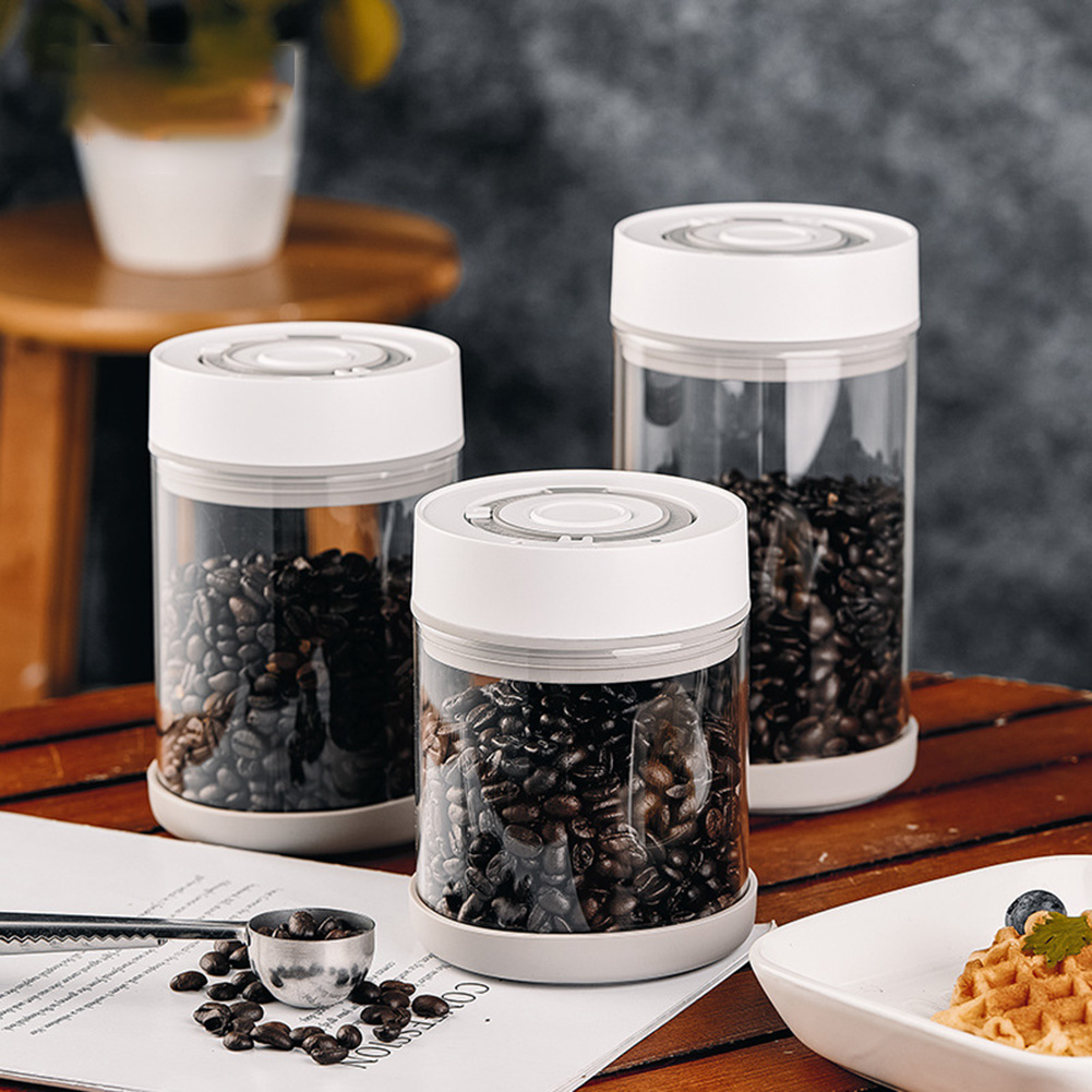 Coffee Tea Canister Set - Kitchen Moisture-proof Glass Coffee Bean Jar