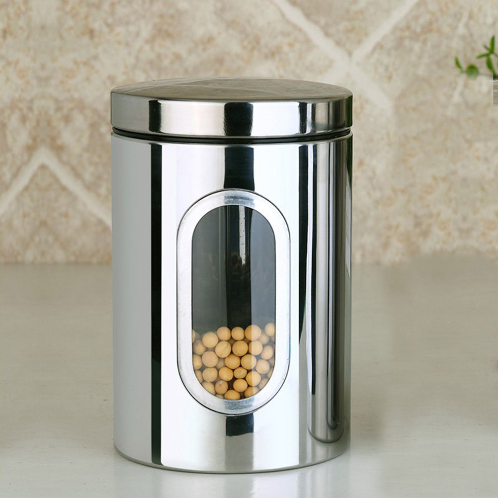 Coffee Tea Canister Set - Stainless Steel Sealed Food Storage Canister
