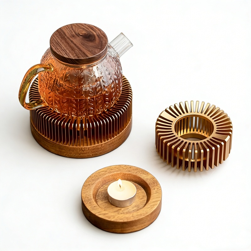Coffee Tea Stand - Gold Hollow Aluminum Alloy Teapot Warmer