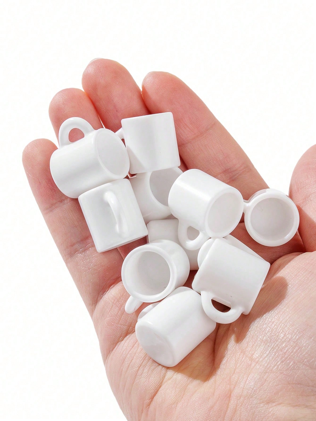 Coffee Tea Mugs - 10pcs Dollhouse Miniature White Mugs: Miniature