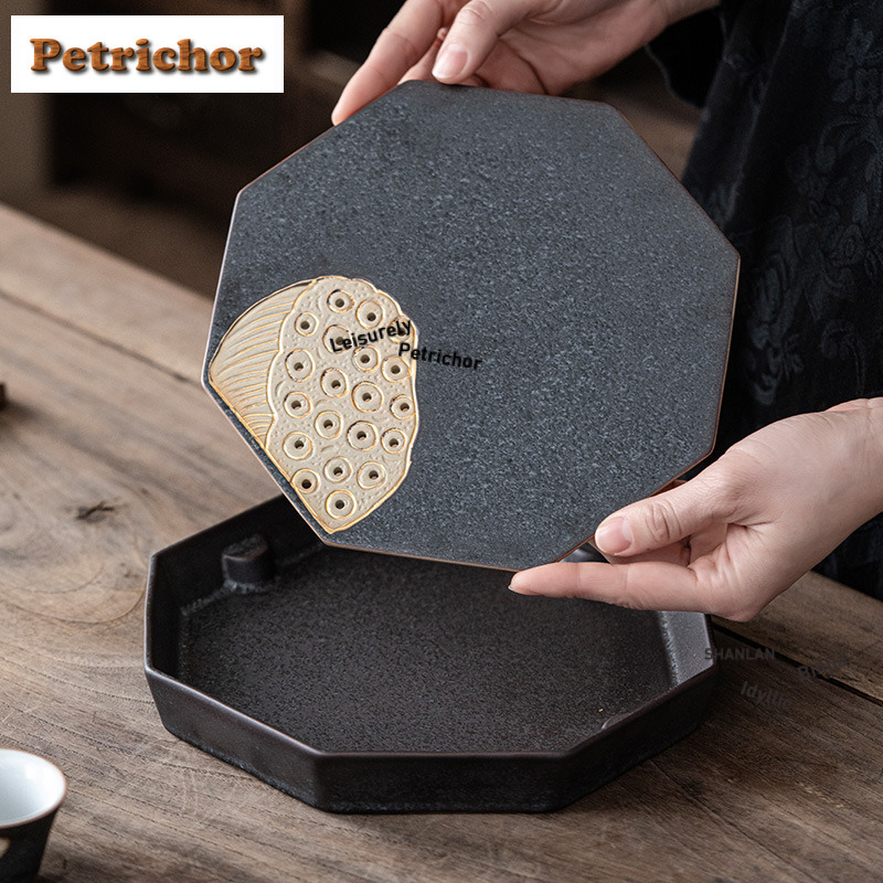 Gold Drawing Lotus Pod Octagon - Draw Coffee And Tea review and price