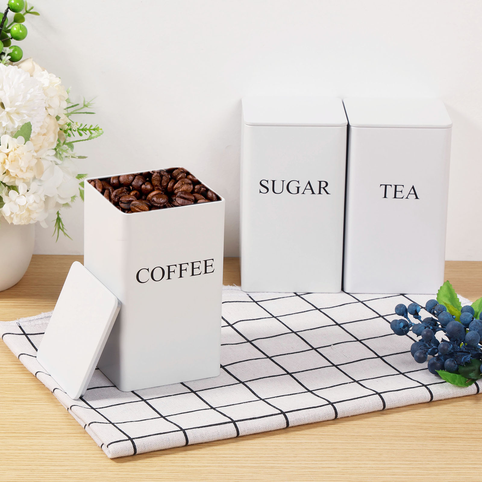 3Pcs Coffee Bean Storage Canis - Coffee Tea Canister Set review and price