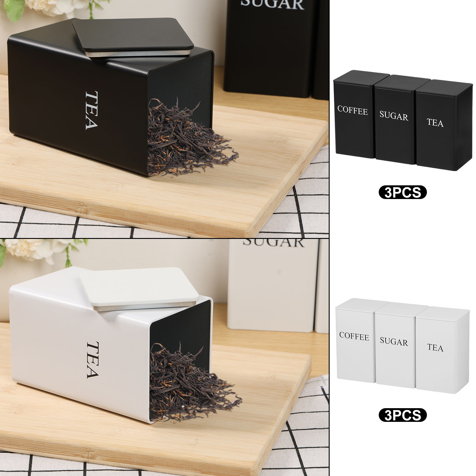 3Pcs Coffee Bean Storage Canis - Coffee Tea Canister Set review and price