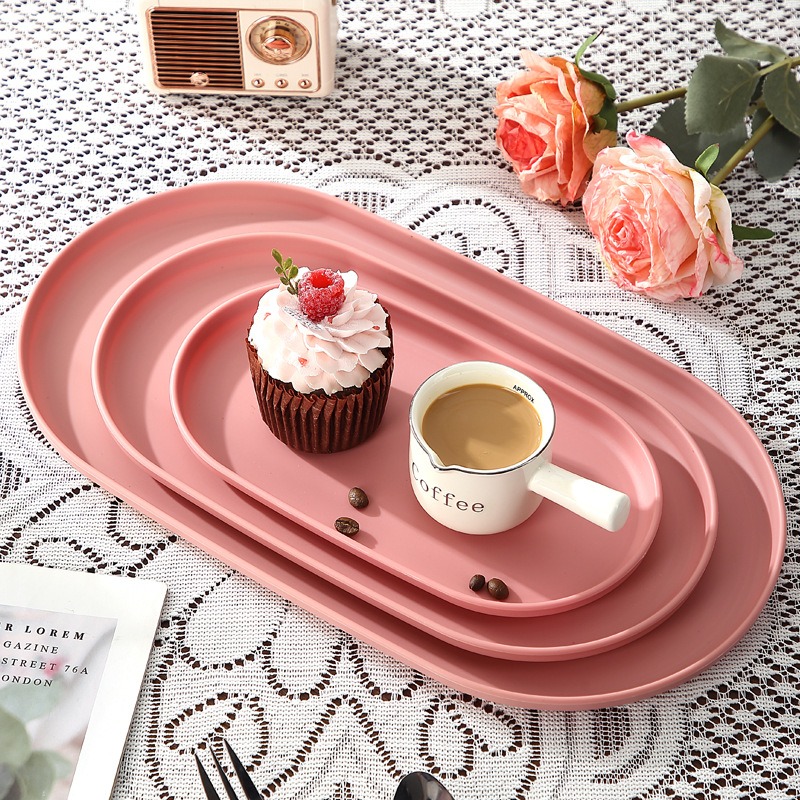 4Pcs Plastic Coffee Tray, Oval - Coffee Tea Stand review and price