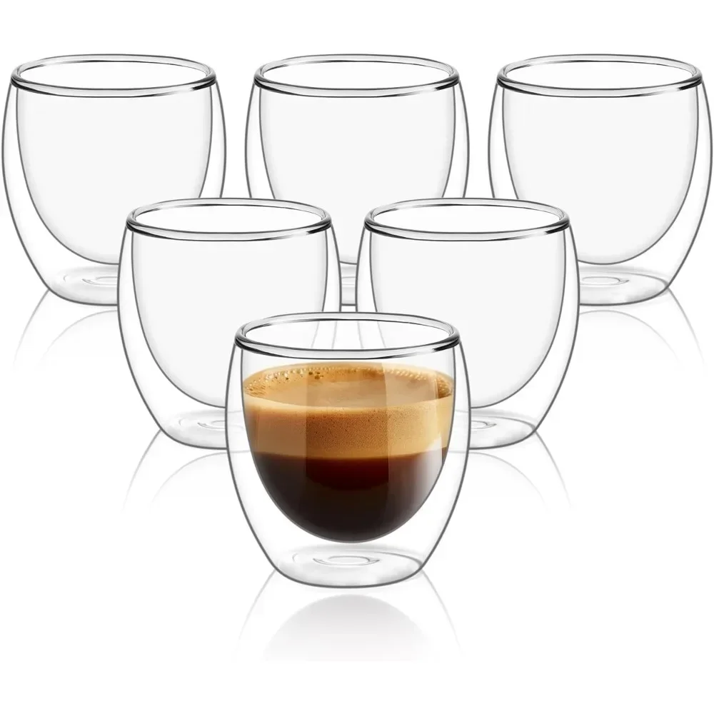 6 pcs Clear Double Wall Glass  - Juice Tea Coffee review and price