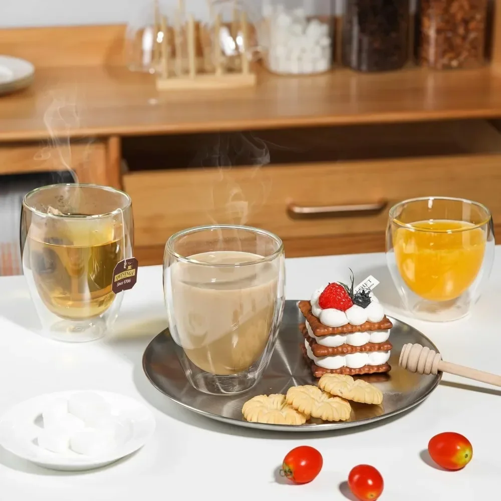 6 pcs Clear Double Wall Glass  - Juice Tea Coffee review and price