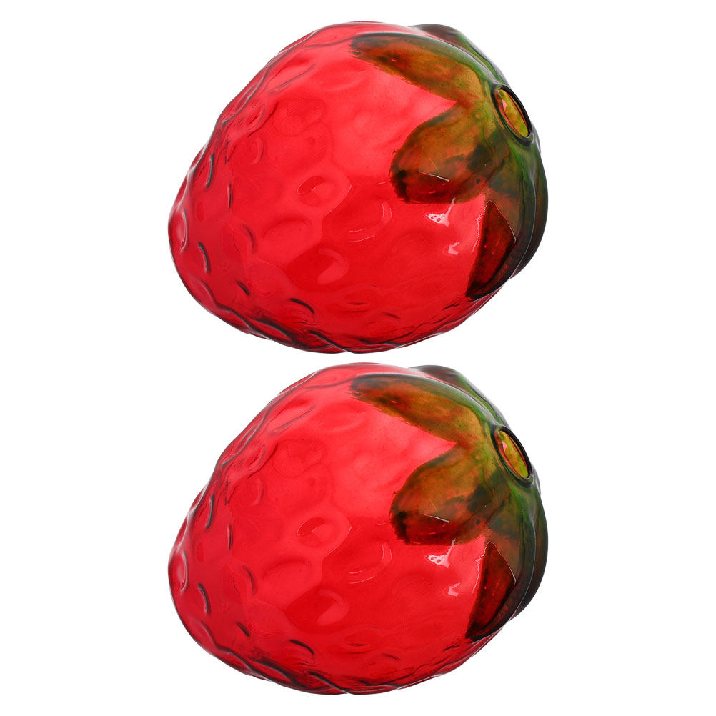 2Pcs Strawberry Drinking Glass - Juice Tea Coffee review and price