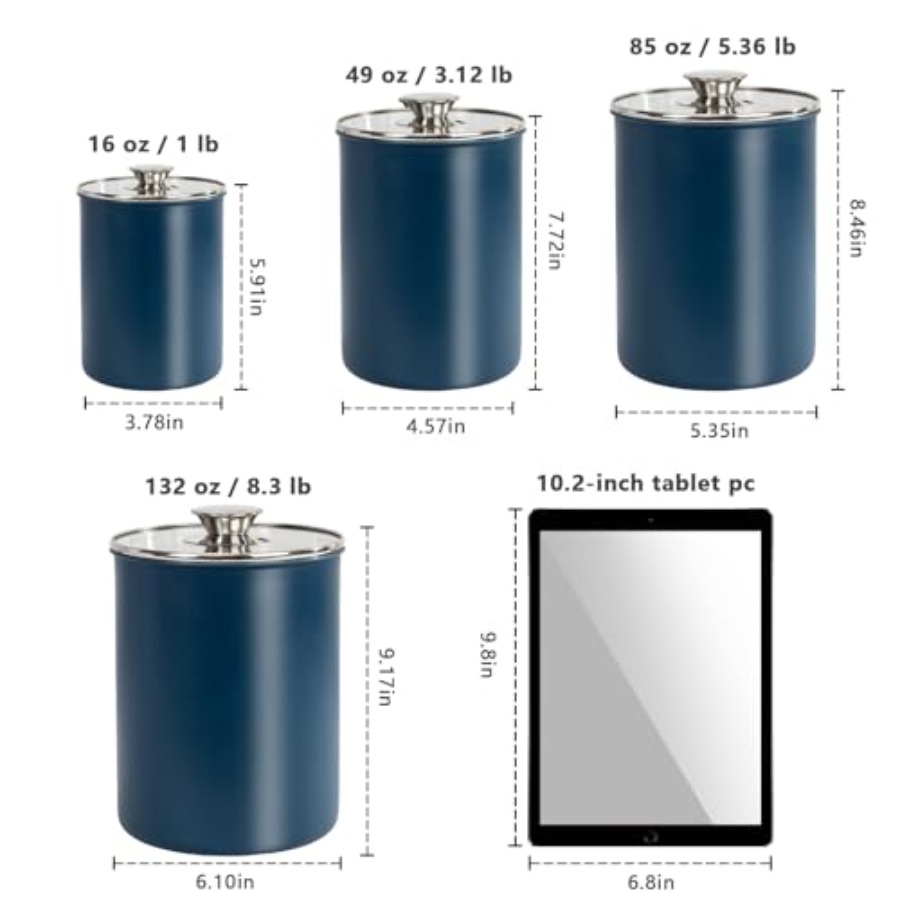 Stainless Steel Food Canister  - Coffee Tea Canister Set review and price