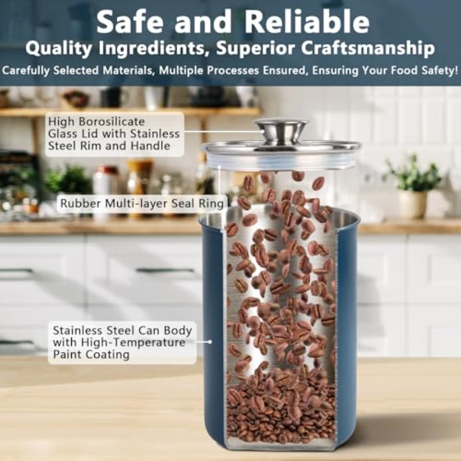 Stainless Steel Food Canister  - Coffee Tea Canister Set review and price