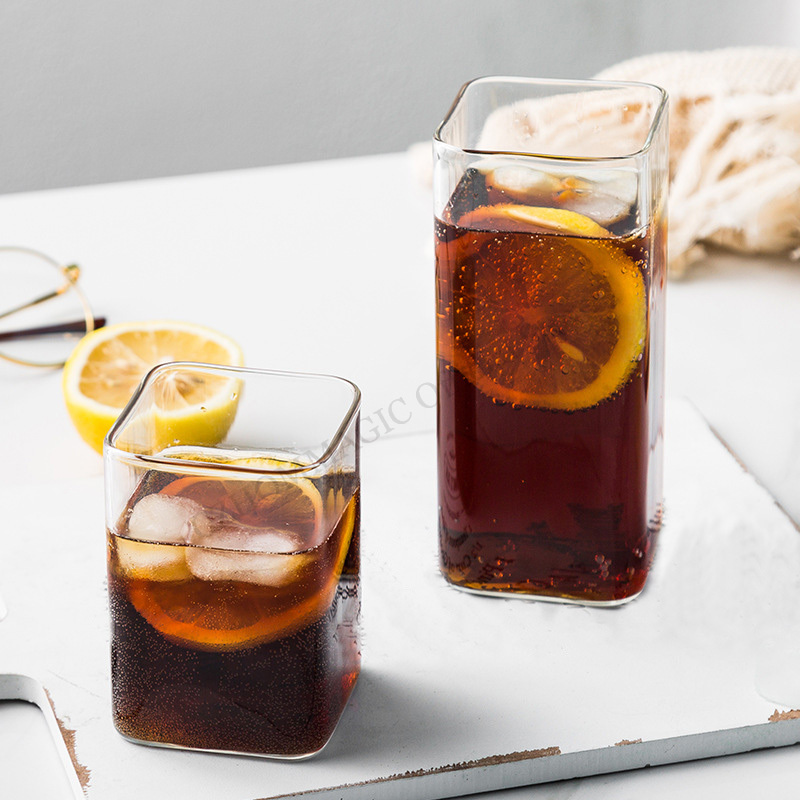 6/4/2/1Pcs Square Glass Cup Co - Juice Tea Coffee review and price