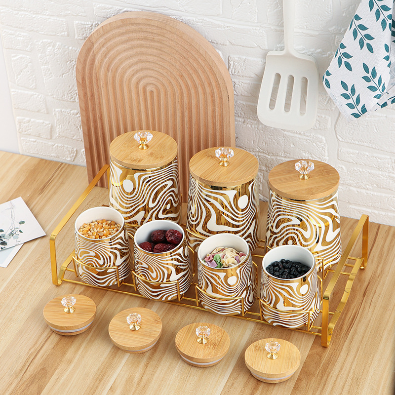 Set of 7 Color Glazed Ceramic  - Coffee Tea Canister Set review and price