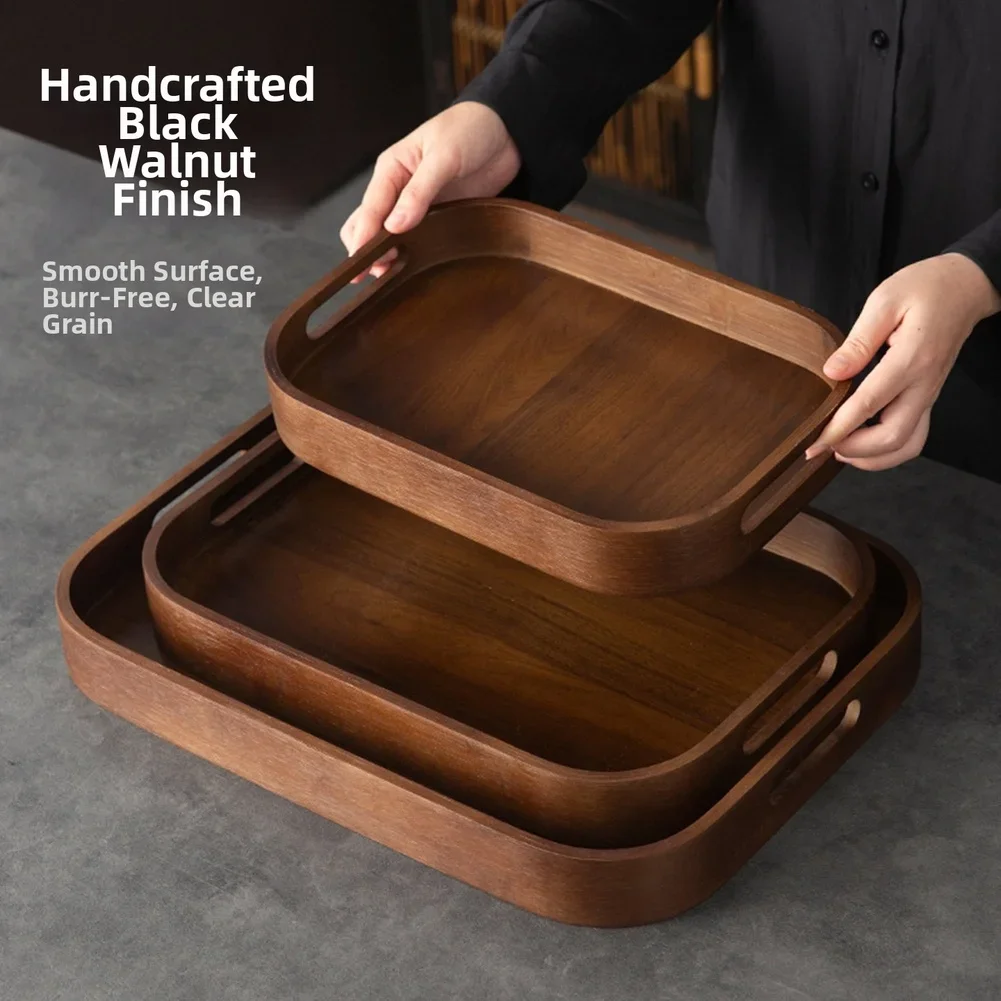 Wooden Tea Tray With Handles M - Coffee Tea Stand review and price